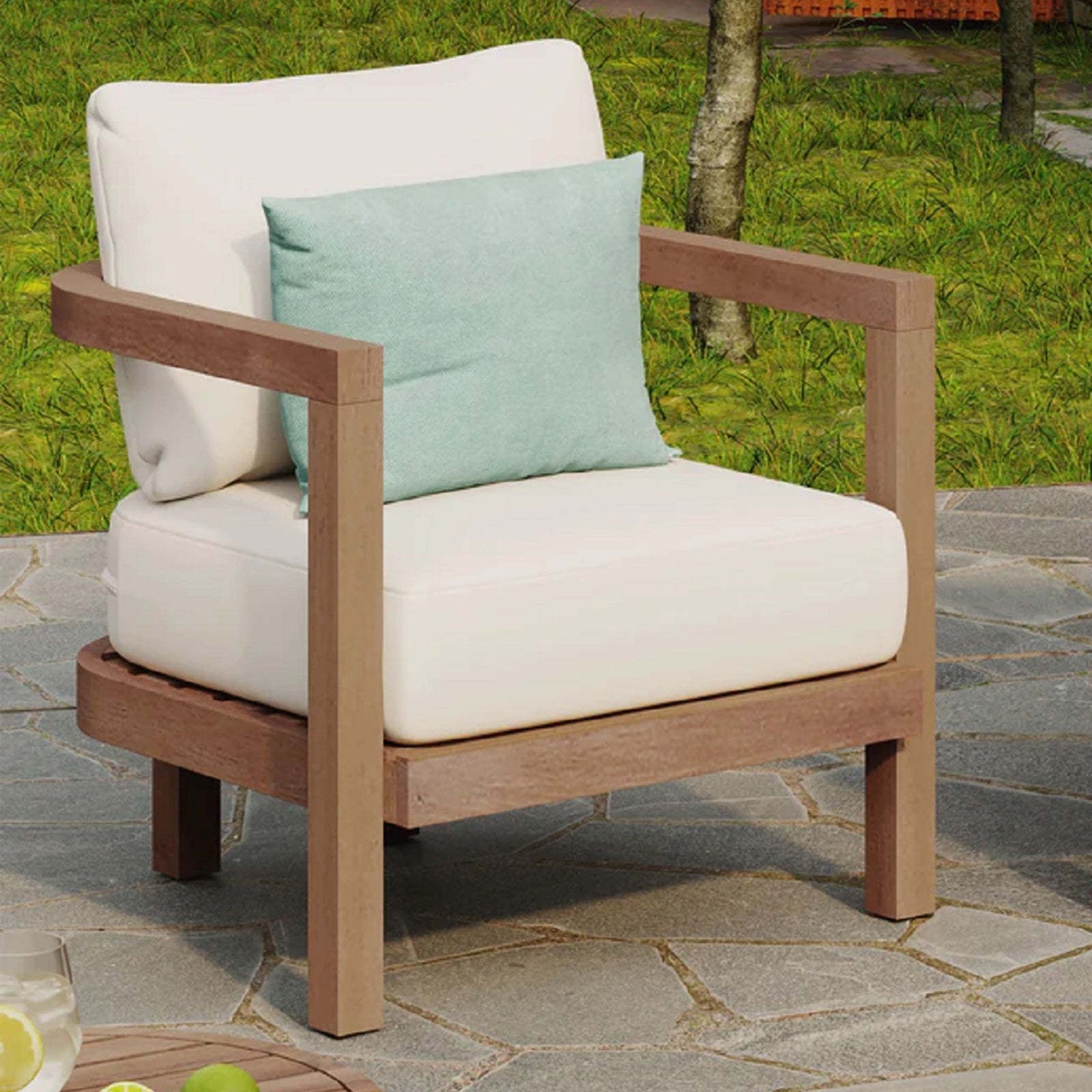 Poltrona da Esterno in Legno di Acacia - Eleganza Naturale e Comfort Premium