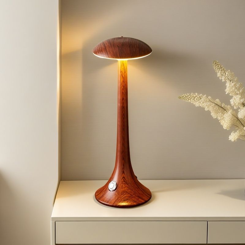 Lampada da Tavolo con Venature Legno - Eleganza e Protezione per gli Occhi