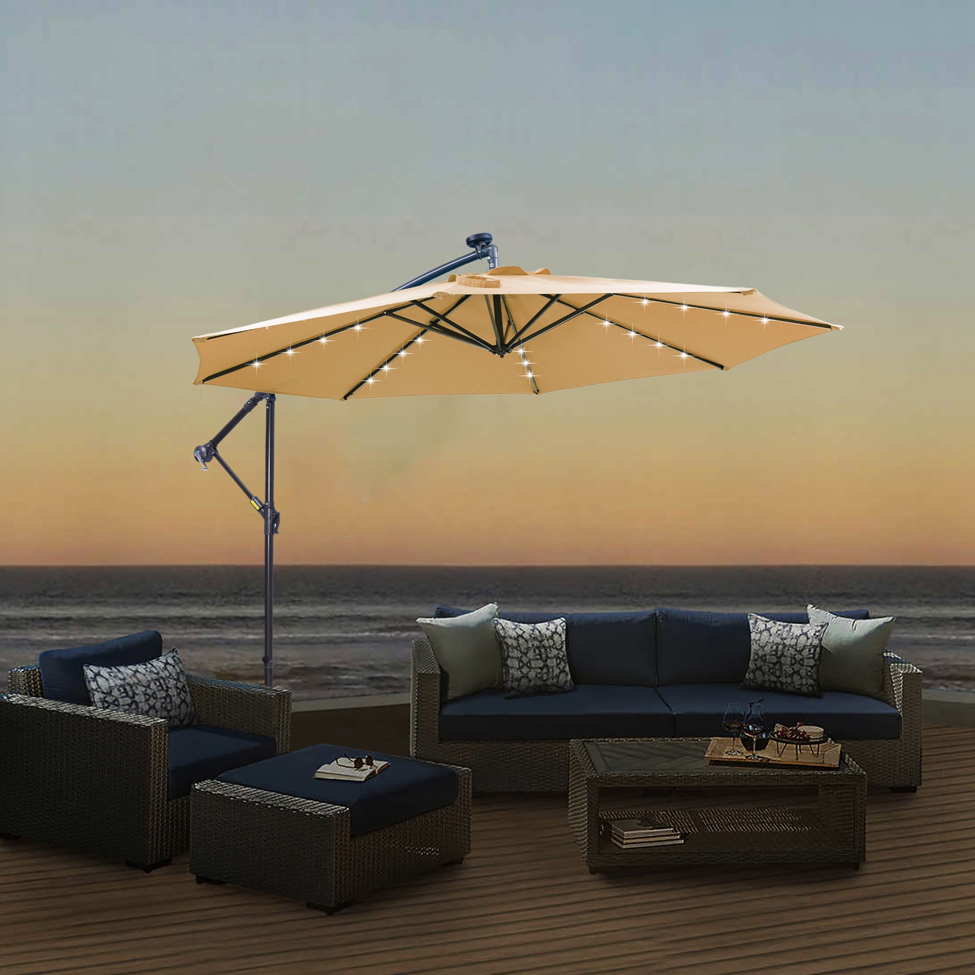 Ombrellone da Patio Solare con LED - Eleganza e Funzionalità per il Tuo Spazio Esterno