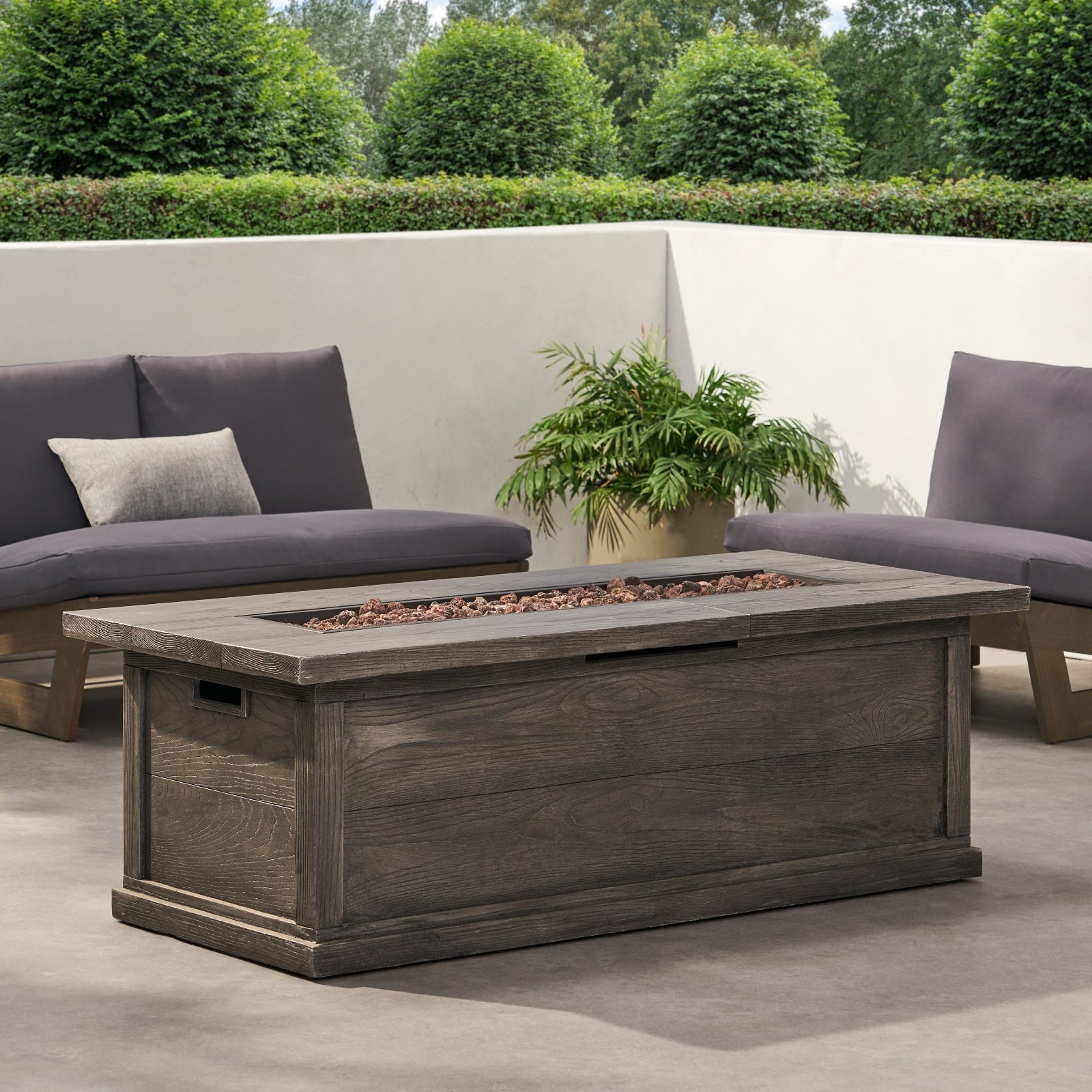 Tavolo Fuoco Rettangolare per Esterni - Eleganza e Calore per il Tuo Giardino
