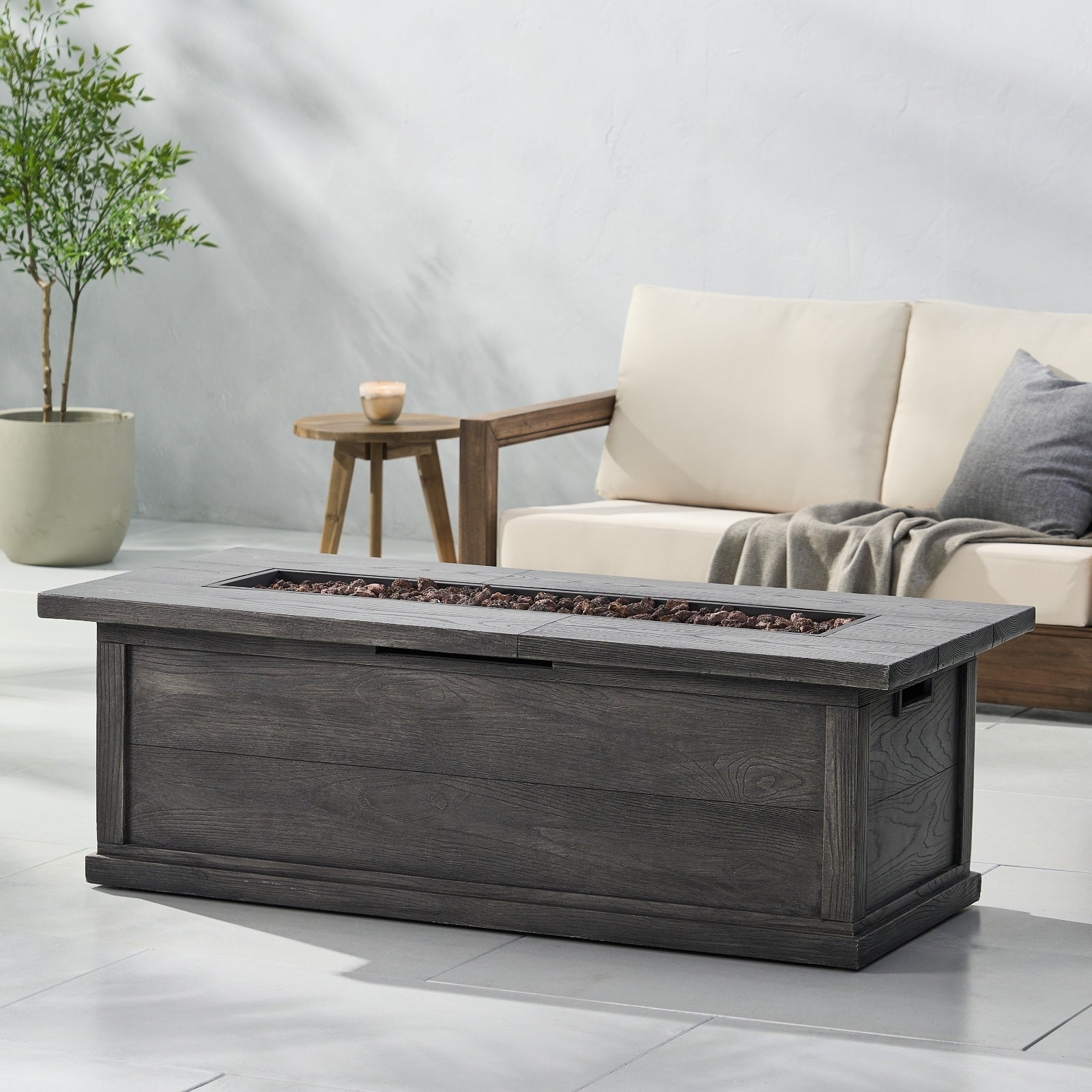 Tavolo Fuoco Rettangolare per Esterni - Eleganza e Calore per il Tuo Giardino