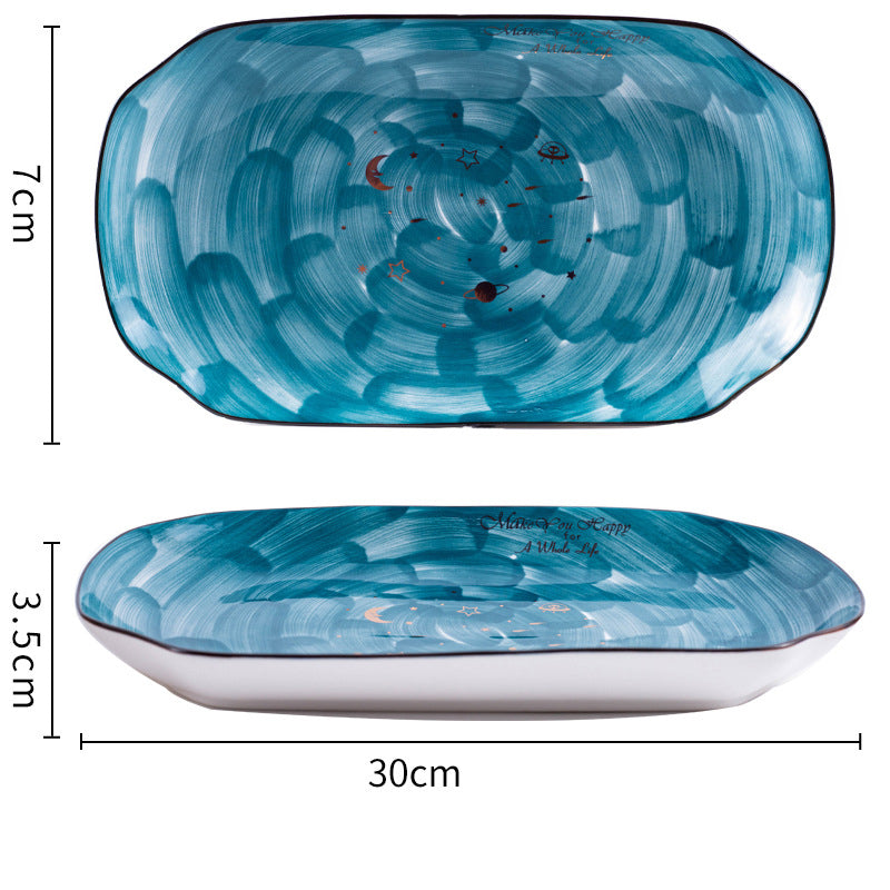 Nordic Hand-Painted Ceramic Starry Sky Bowl