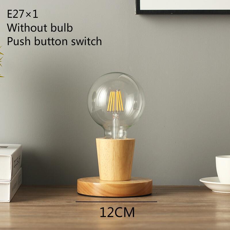 Elegante lampada LED in stile minimalista con base in bambù