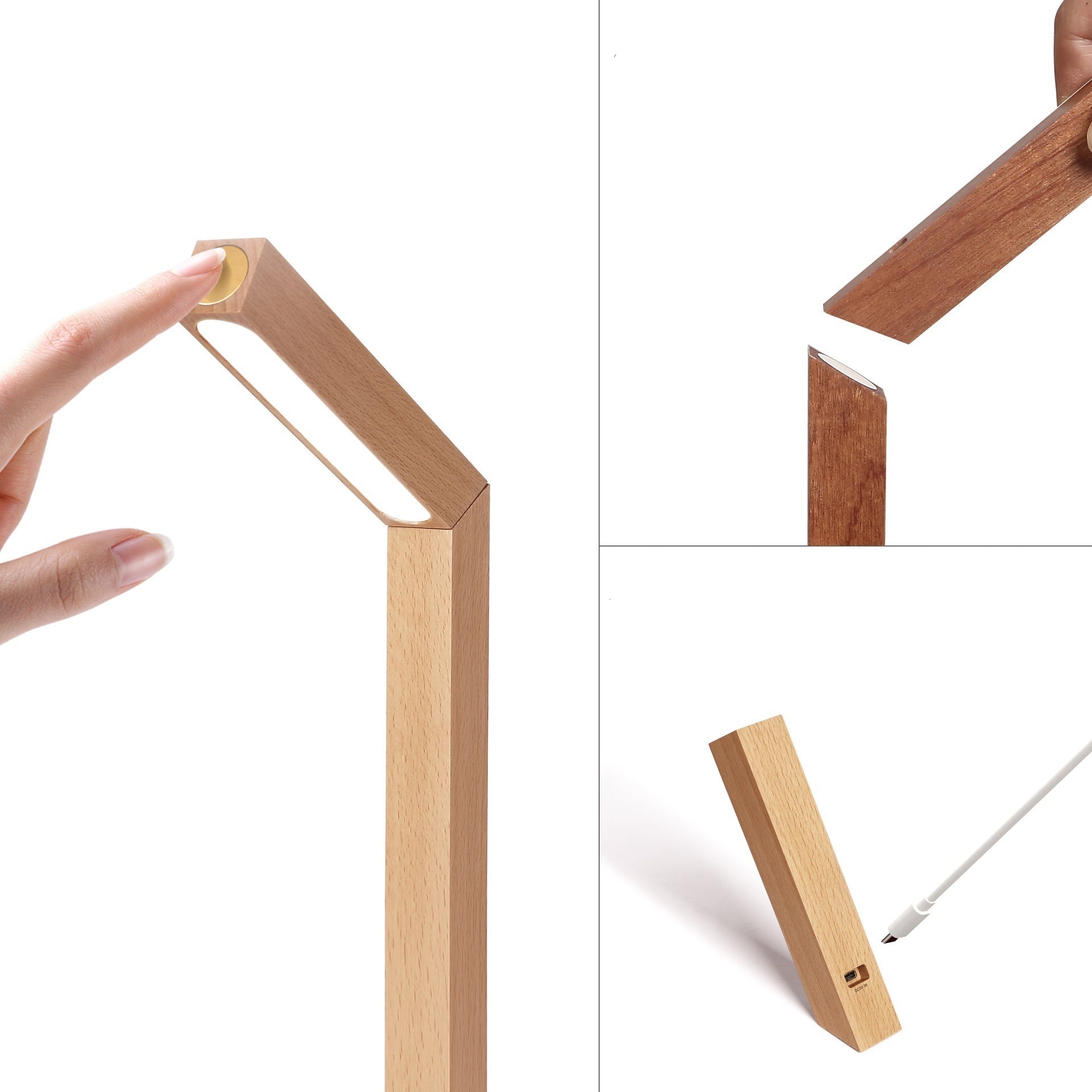 Illuminazione Versatile con Lampada da Parete Rotante in Legno