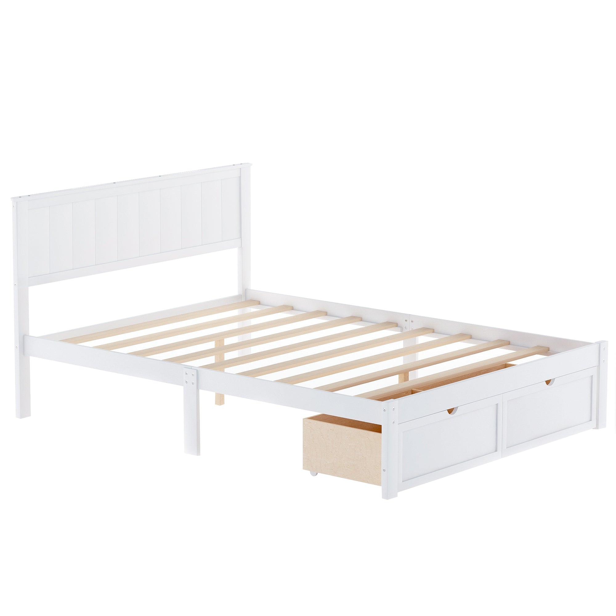 "Sonno di Lusso, Spazio di Archiviazione Illimitato: Il Letto Platform Full Size con Cassetti Integrati!"