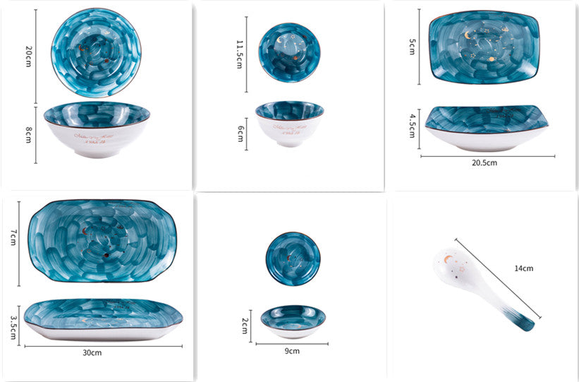 Nordic Hand-Painted Ceramic Starry Sky Bowl