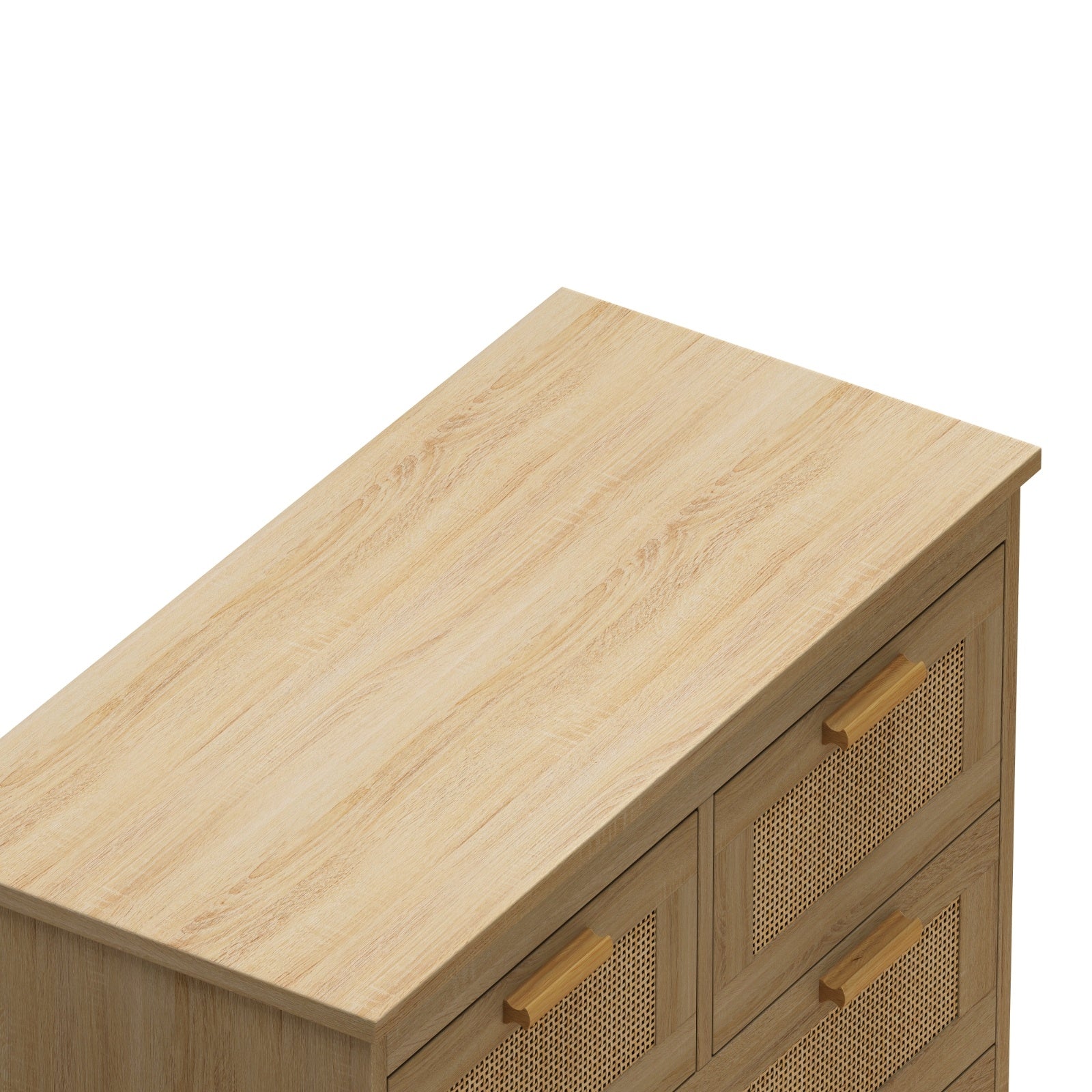 Eleganza Naturale con Mobile in Rattan a 4 Cassetti