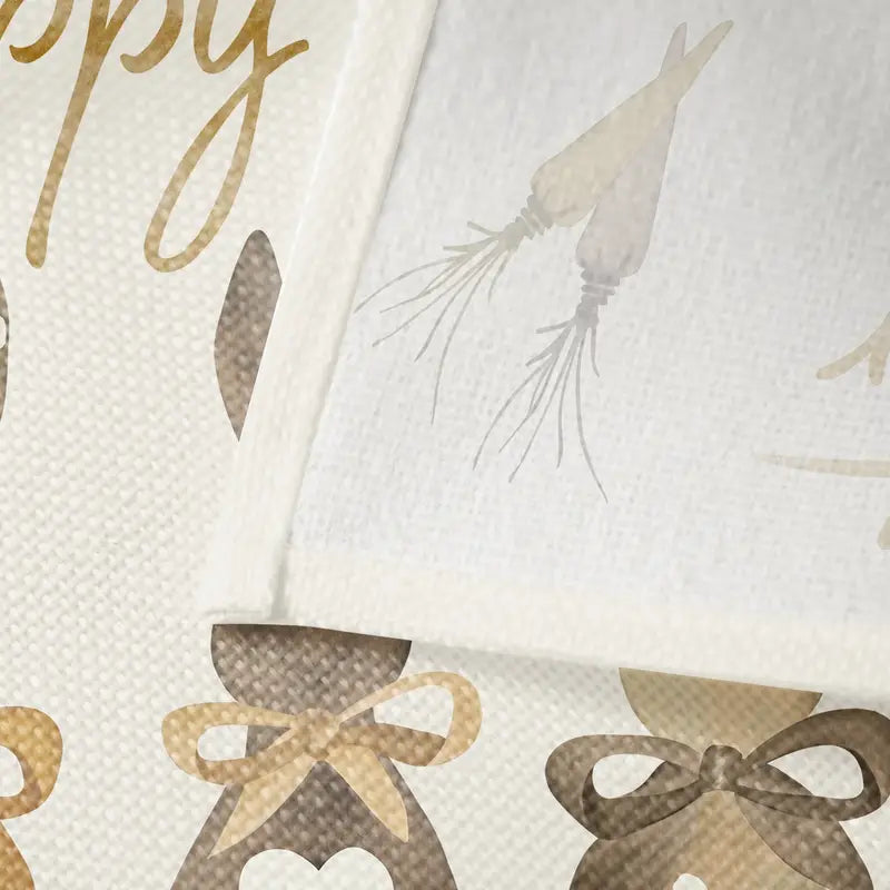 Easter Bunny Linen Table Mat with Rabbit and Egg Print