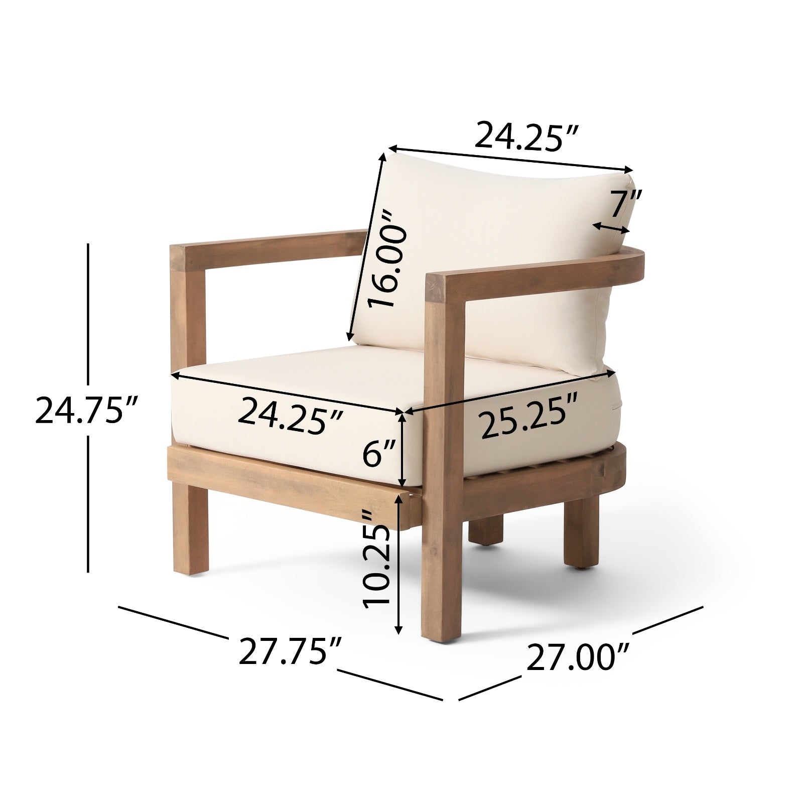 Poltrona da Esterno in Legno di Acacia - Eleganza Naturale e Comfort Premium