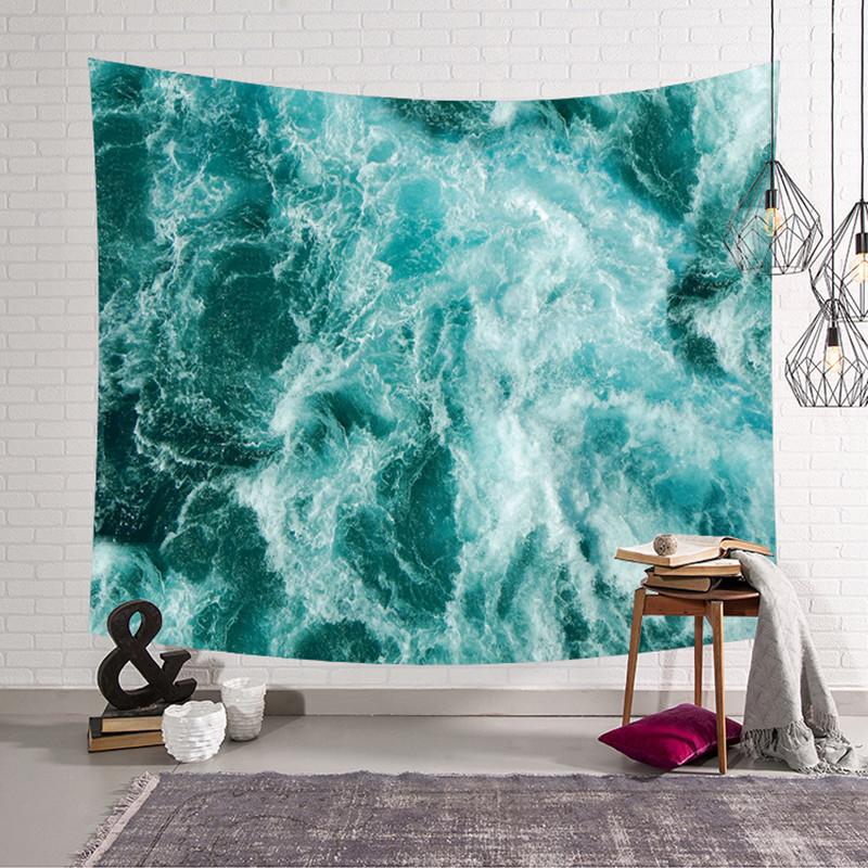 Onda di Mare 3D: Tendaggio da Parete per un Decor Hippie Retro