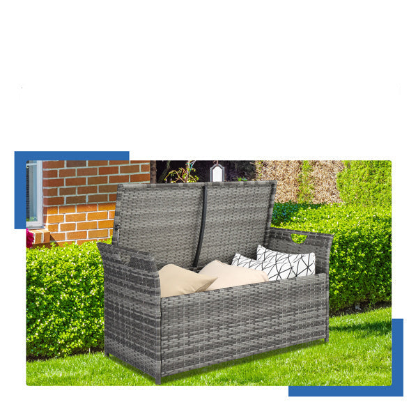 Eleganza Funzionale con Pouf Contenitore in Rattan