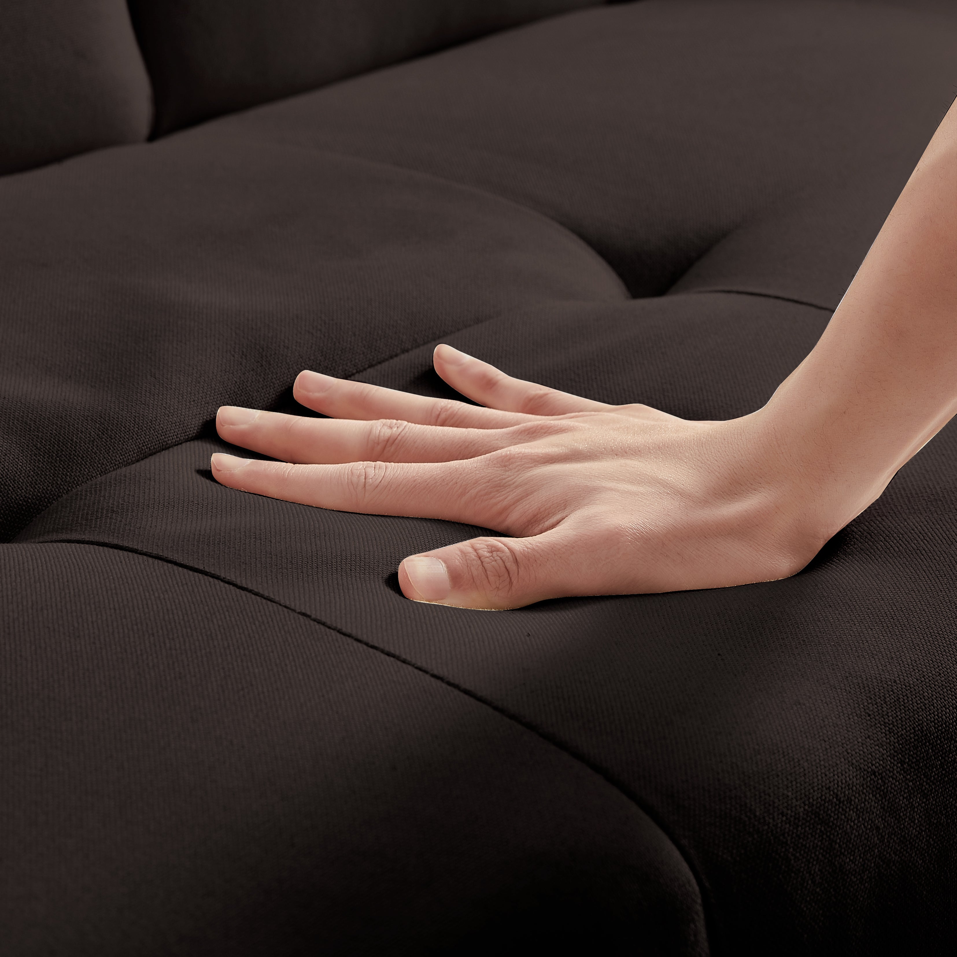 Sofisticato Comfort Convertibile: Divano Letto Futon Pieghevole in Tessuto Lino al 100%