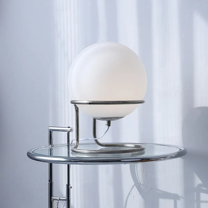 Minimalism Bauhaus White Glass Table Lamp Nordic Home Decor Study Reading Bedroom Bedside Desk Lamp Atmosphere LED Light Lustre