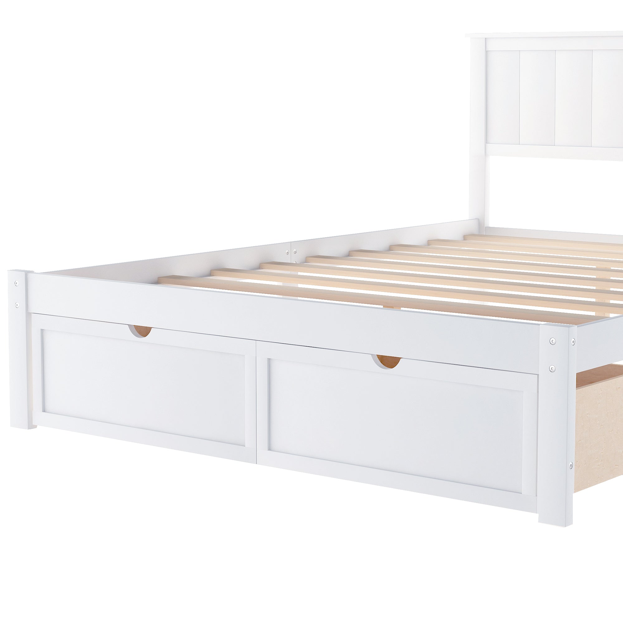 "Sonno di Lusso, Spazio di Archiviazione Illimitato: Il Letto Platform Full Size con Cassetti Integrati!"