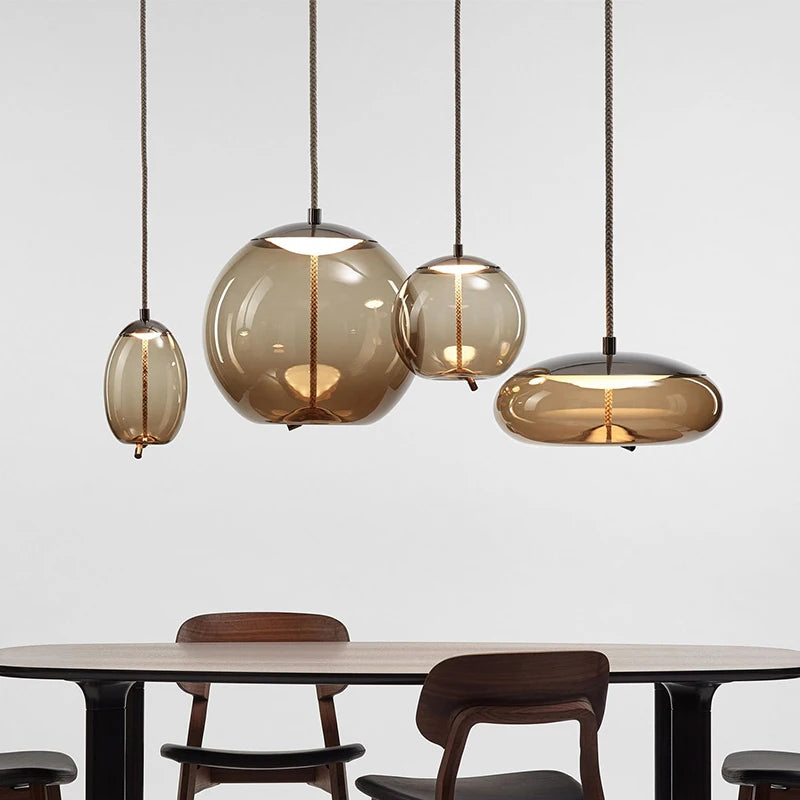Lampada a Sospensione Nordic LED in Vetro – Design Moderno e Illuminazione Elegante