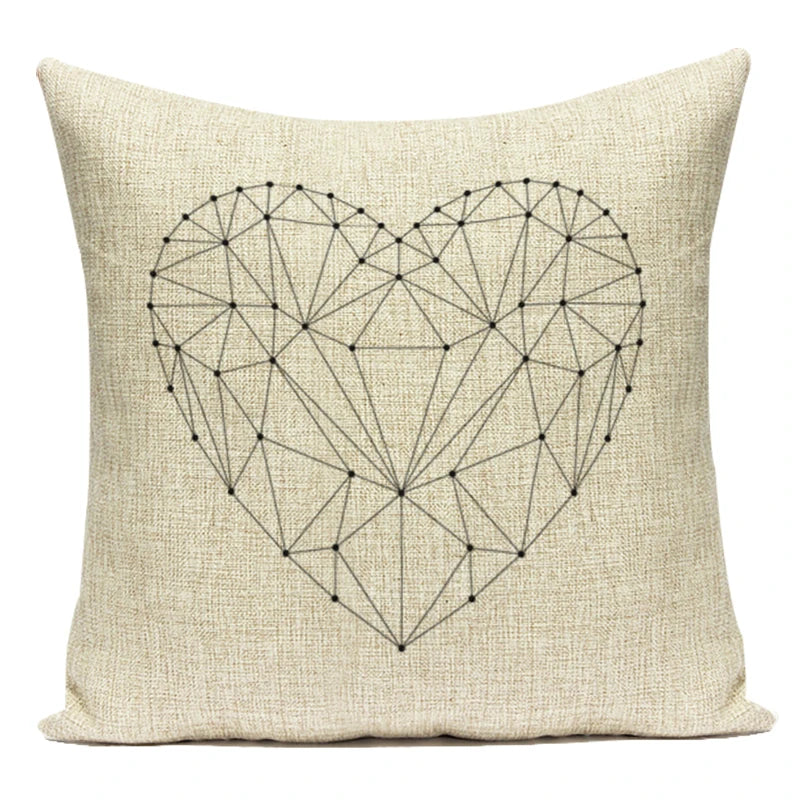 Federa Decorativa a Motivo Geometrico Bianco e Nero - Stile Moderno per Divano, Letto e Auto