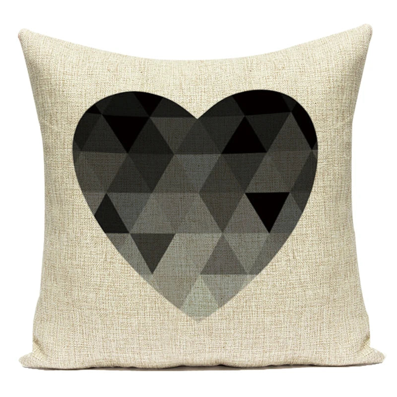 Federa Decorativa a Motivo Geometrico Bianco e Nero - Stile Moderno per Divano, Letto e Auto