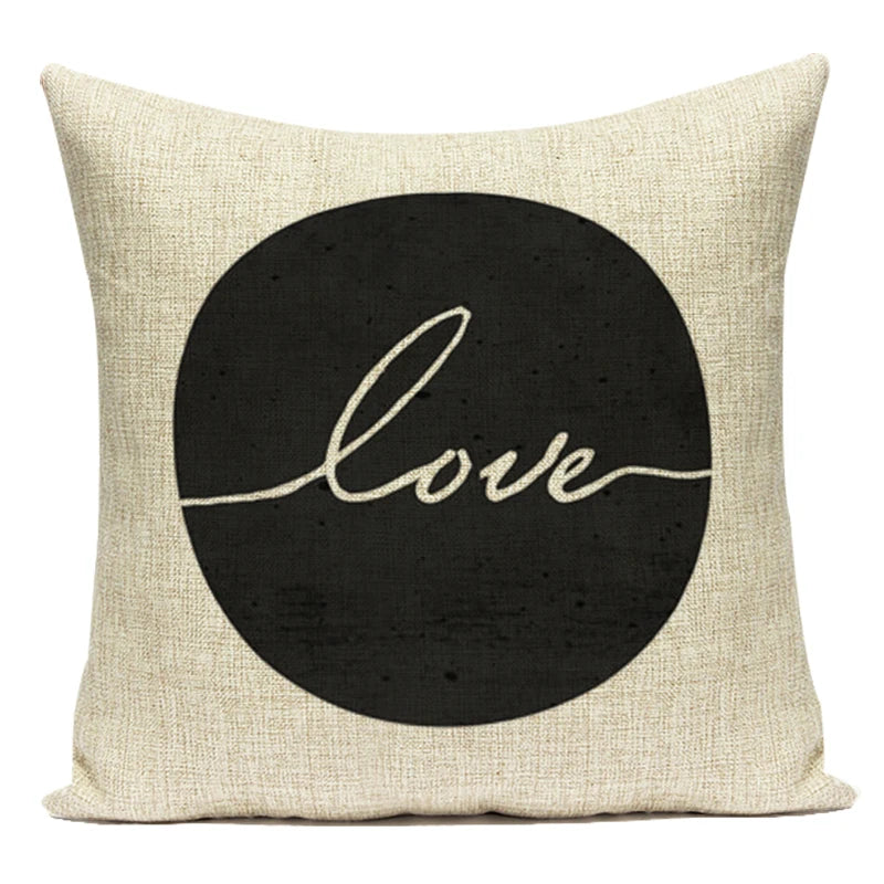 Federa Decorativa a Motivo Geometrico Bianco e Nero - Stile Moderno per Divano, Letto e Auto