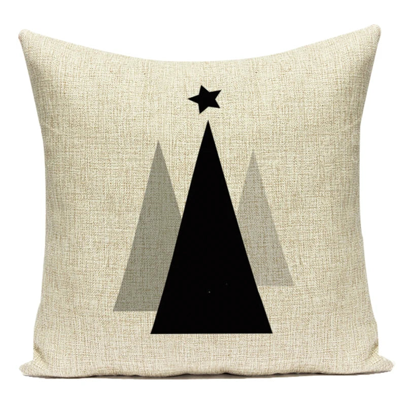Federa Decorativa a Motivo Geometrico Bianco e Nero - Stile Moderno per Divano, Letto e Auto