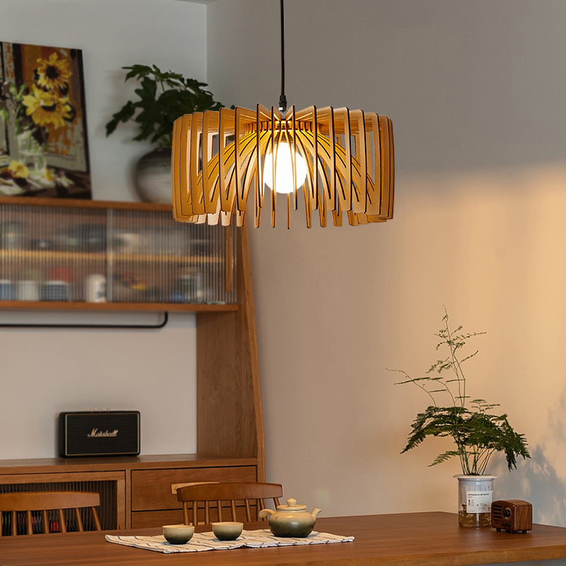 Lampada da Soffitto in Legno Artigianale con Stile Zen