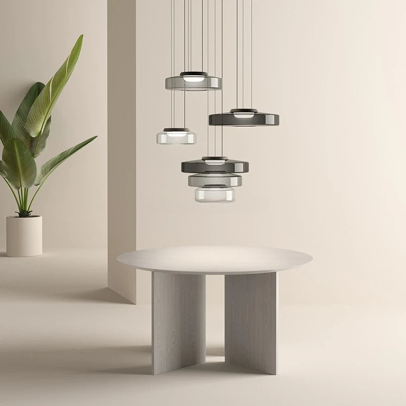 Lampadario Minimalista Italiano in Vetro - Design Moderno per Bar e Ristoranti