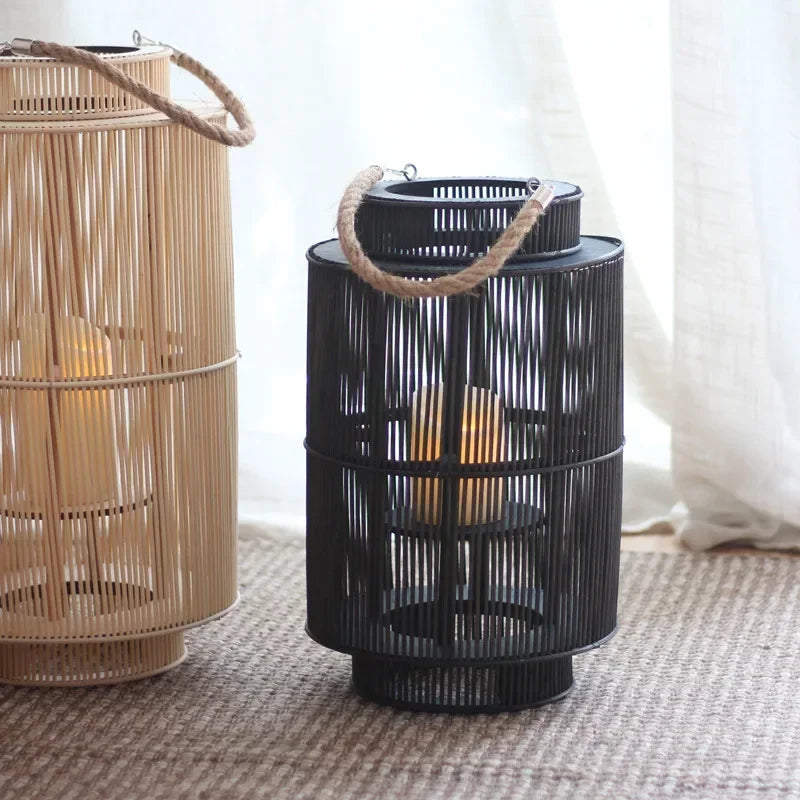 Lampada a Vento Intrecciata a Mano - Design Giapponese Retro per un'Atmosfera Zen