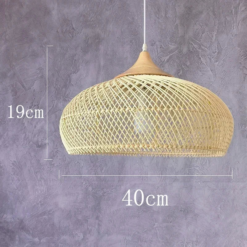 Lampada da Soffitto in Bambù e Rattan - Design Artigianale