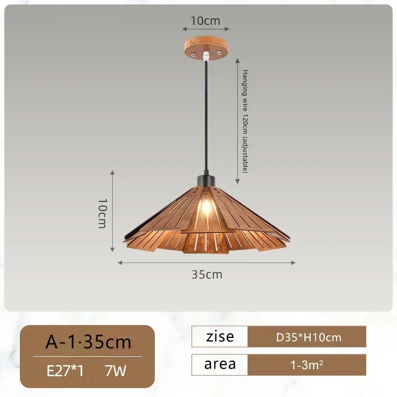 Lampada a Sospensione Retrò in Legno - Eleganza e Stile per Ogni Ambiente