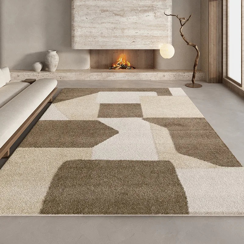Tappeto Geometrico Crema e Marrone - Eleganza e Comfort per Ogni Stanza