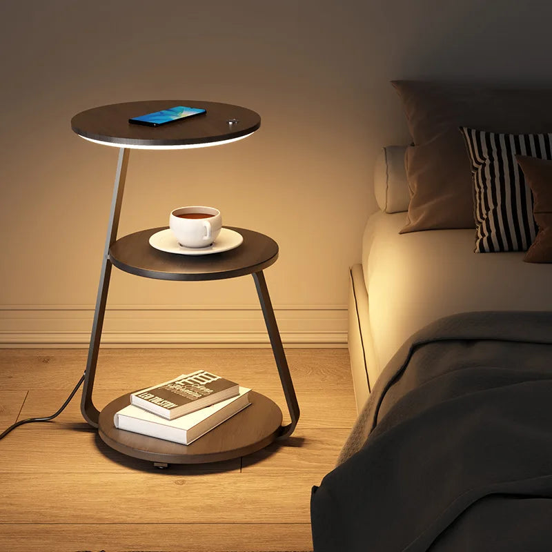 Lampada da Terra con Tavolo Integrato – Design Moderno e Funzionalità Unica