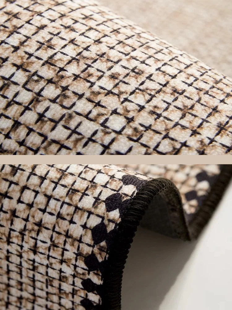 Tappeto Scozzese Artistico Beige e Nero - Eleganza e Comfort per Ogni Ambiente
