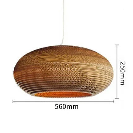 Lampada a Globo in Carta Ondulata - Eleganza Naturale per Ogni Ambiente
