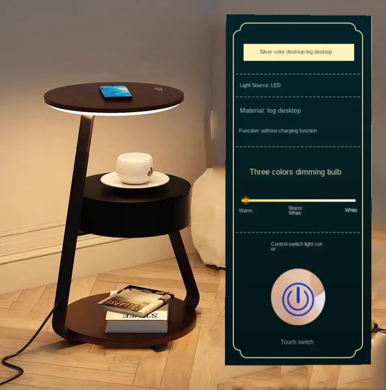 Lampada da Terra con Tavolo Integrato – Design Moderno e Funzionalità Unica