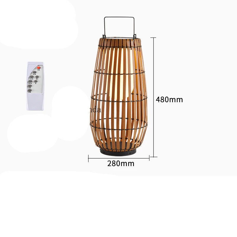 Luce Solare Portatile in Rattan per Atmosfere Eleganti
