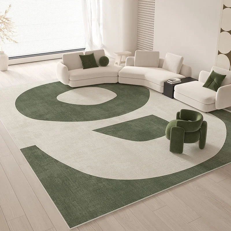 Tappeto Geometrico Verde - Eleganza e Comfort per il Tuo Soggiorno