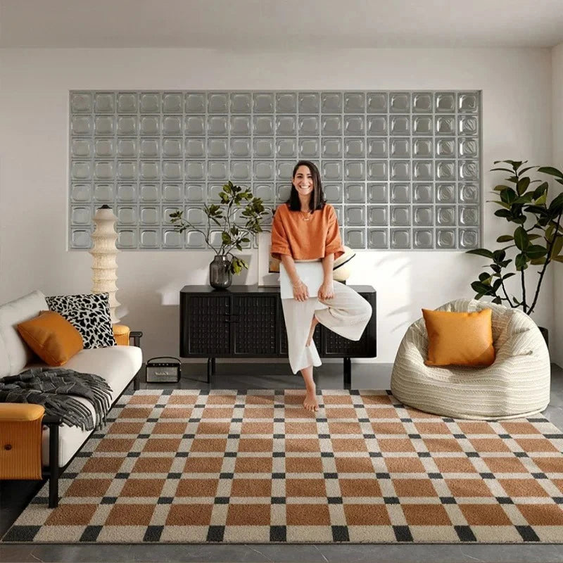 Tappeto Morbido e Lavabile in Lavatrice - Design Scozzese Geometrico per Soggiorno e Camera da Letto