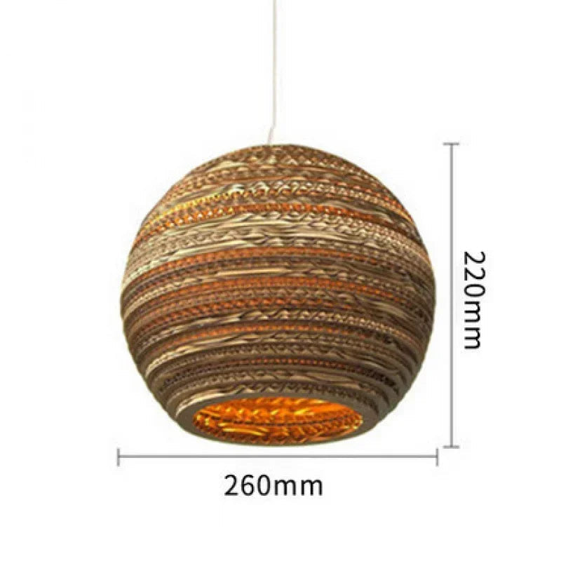 Lampada a Globo in Carta Ondulata - Eleganza Naturale per Ogni Ambiente
