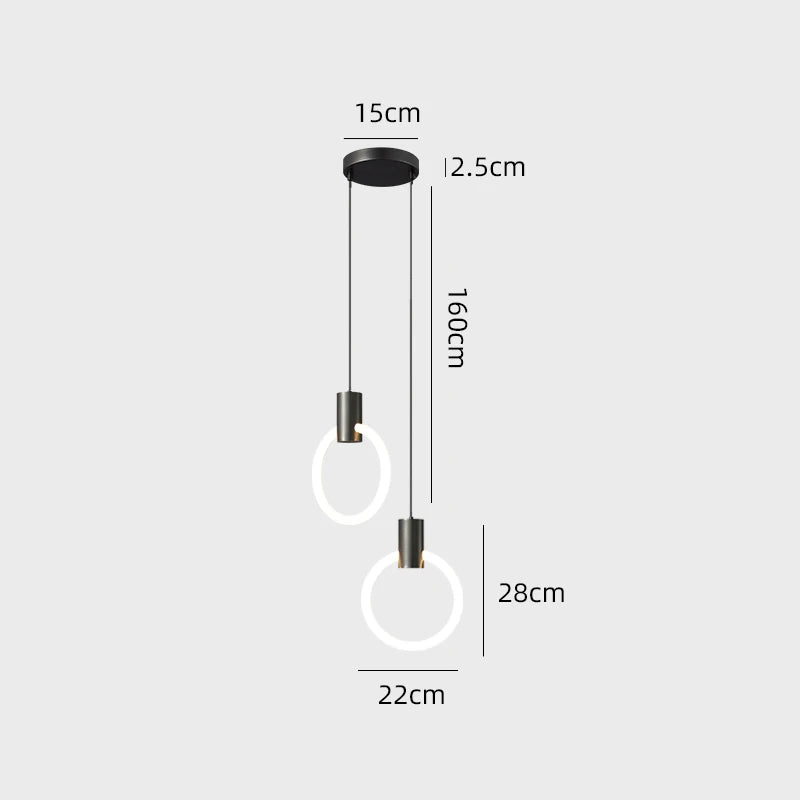 Lampada a Sospensione LED Nordica - Illuminazione Moderna per Soggiorno e Tavoli da Pranzo