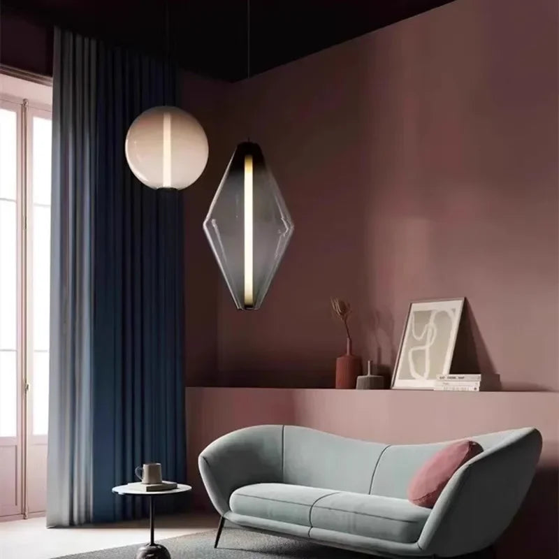 Pure Nordic Glow - Lampadario Sospeso in Vetro Minimalista