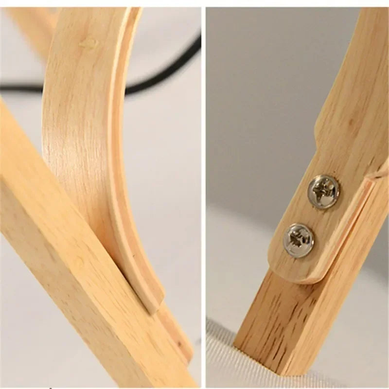 Lampada da Terra Nordica in Vetro e Legno - Eleganza e Stile Wabi-Sabi per Ogni Ambiente