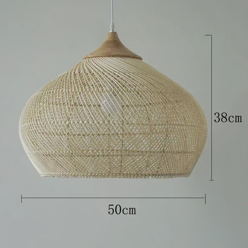 Lampada da Soffitto in Bambù e Rattan - Design Artigianale
