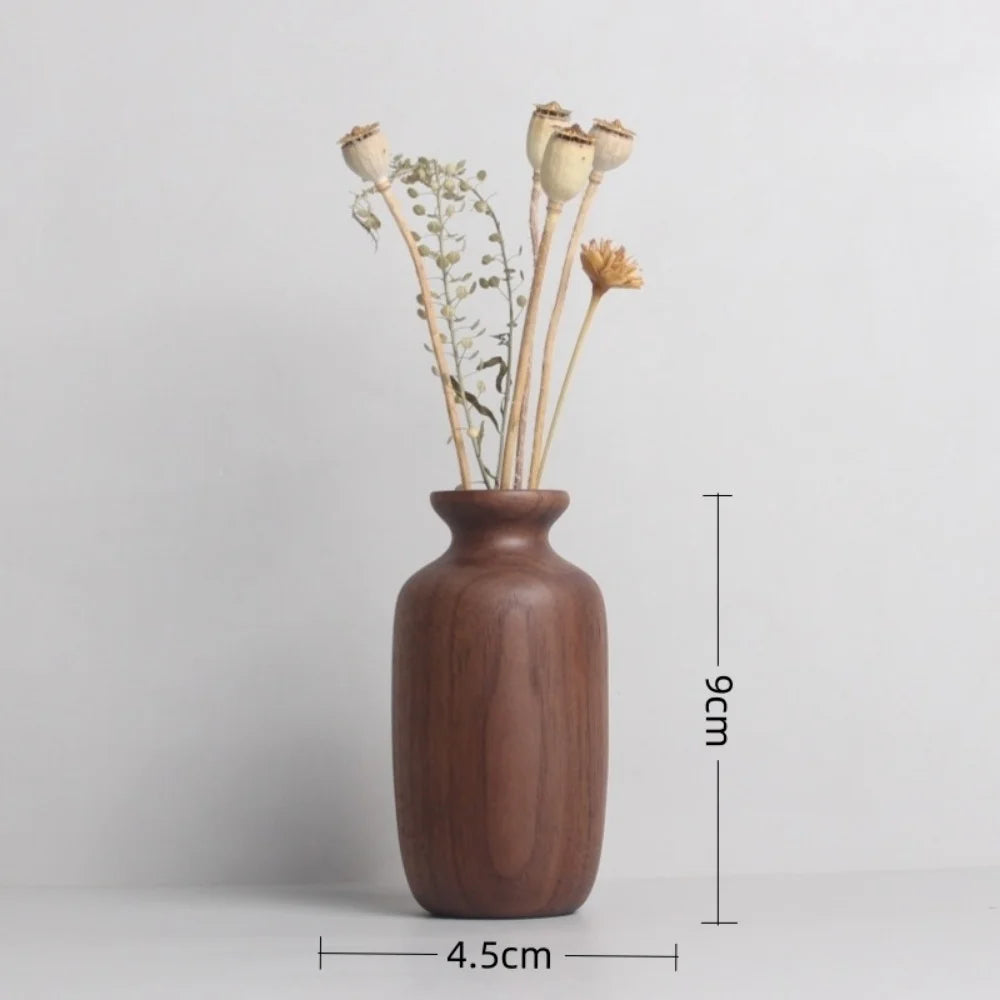 Vaso in Legno Massello Noce Nera: Eleganza Artigianale per la Tua Casa