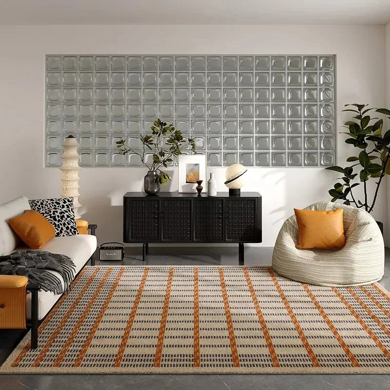 Tappeto Morbido e Lavabile in Lavatrice - Design Scozzese Geometrico per Soggiorno e Camera da Letto