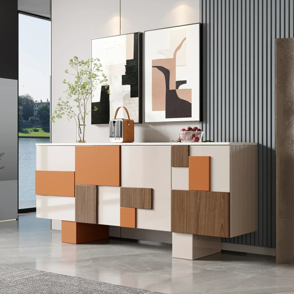Credenza di Lusso in Mogano - Eleganza Italiana per un Ingresso Moderno
