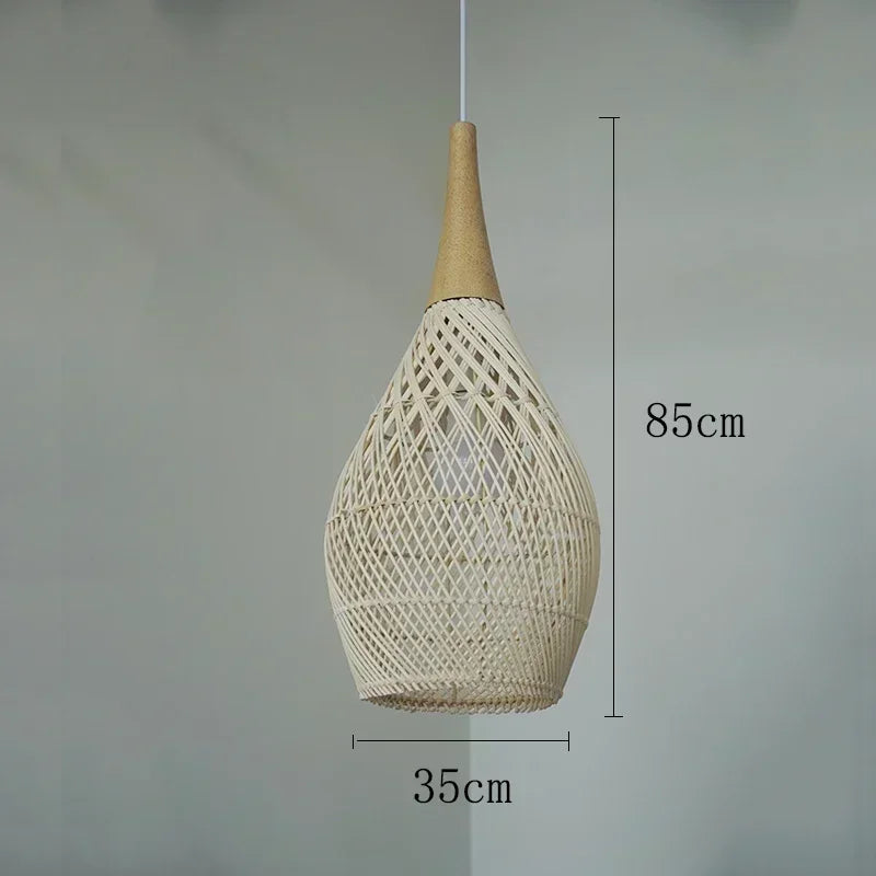 Lampada da Soffitto in Bambù e Rattan - Design Artigianale