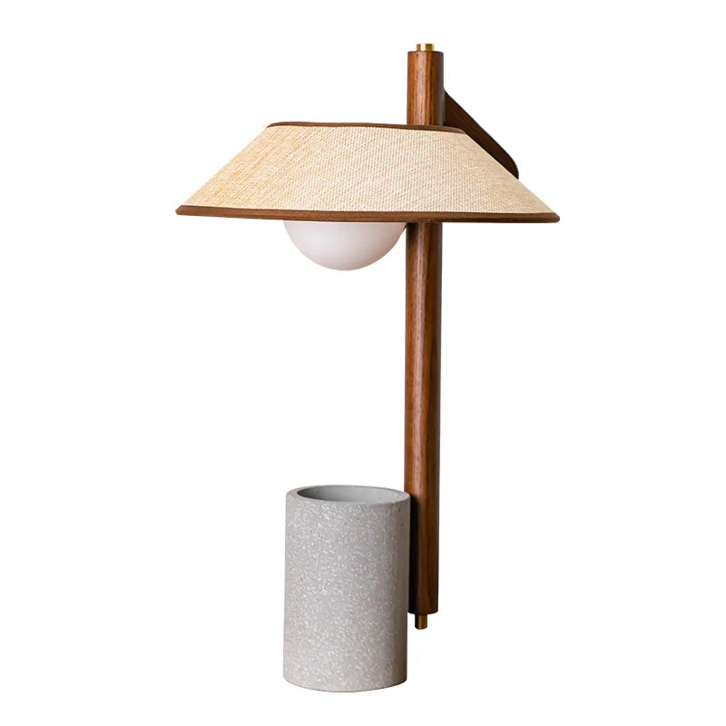 Raffinata Eleganza con Lampada da Tavolo in Cemento e Tessuto