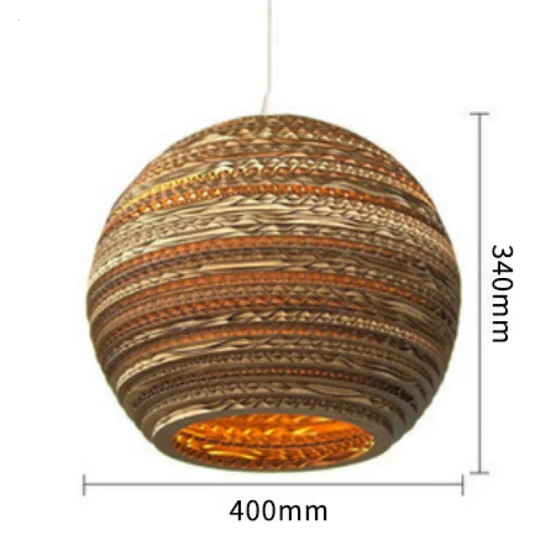 Lampada a Globo in Carta Ondulata - Eleganza Naturale per Ogni Ambiente
