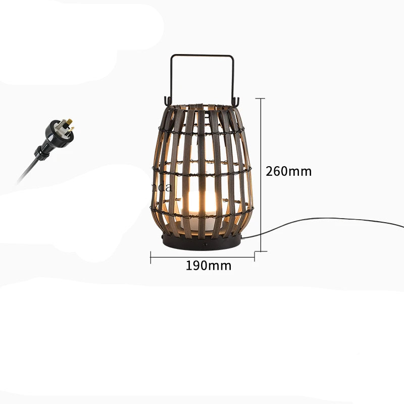 Luce Solare Portatile in Rattan per Atmosfere Eleganti