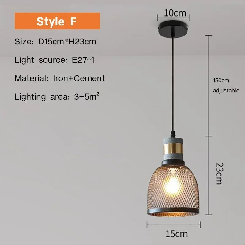 Lampada a Sospensione Retro in Cemento – Stile Industriale e Design Vintage