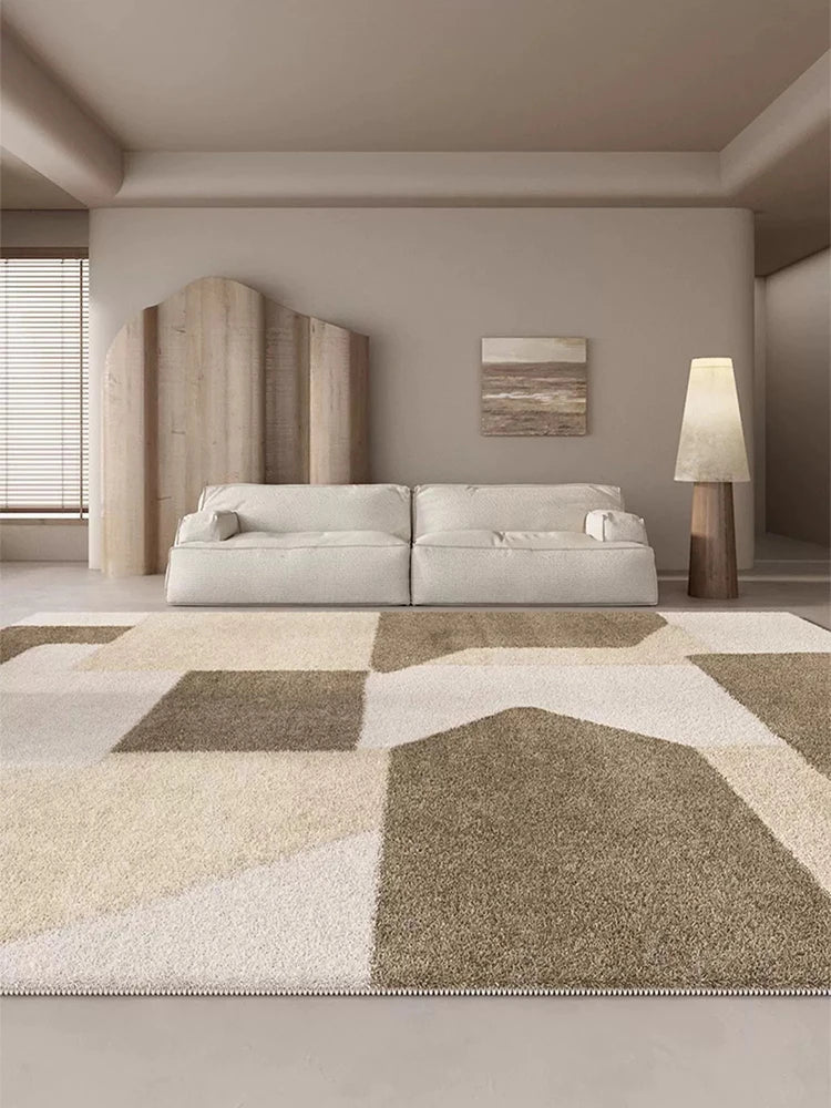 Tappeto Geometrico Crema e Marrone - Eleganza e Comfort per Ogni Stanza